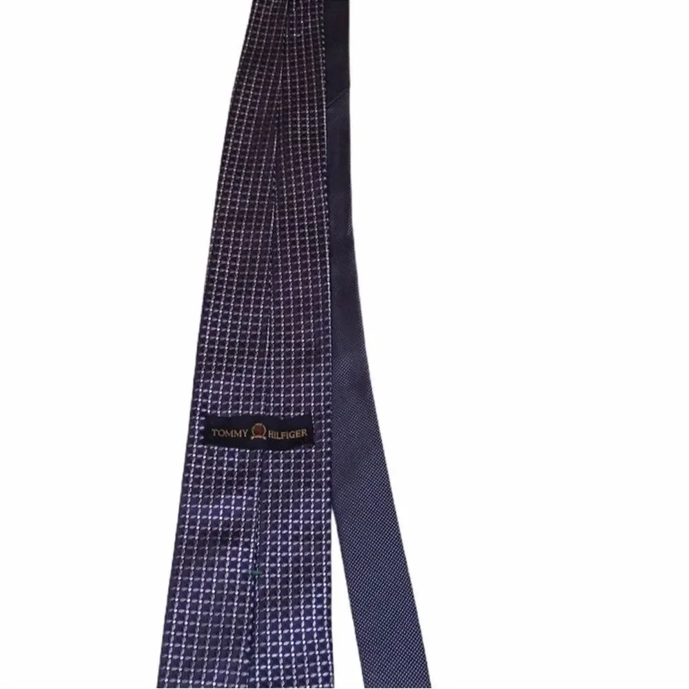 Tommy Hilfiger Navy and White Geometric Tie